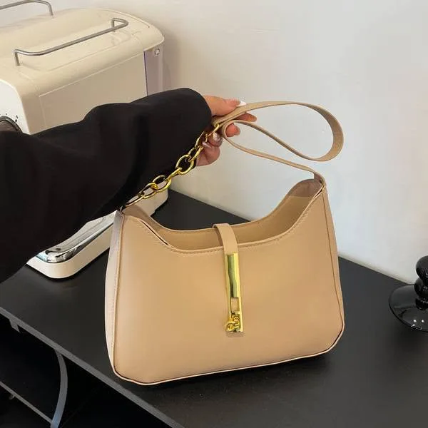 Beige Hobo Shoulder Bag