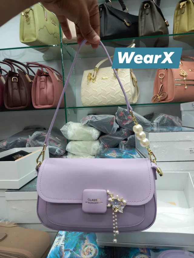 Lilac Pearl Chain Bag