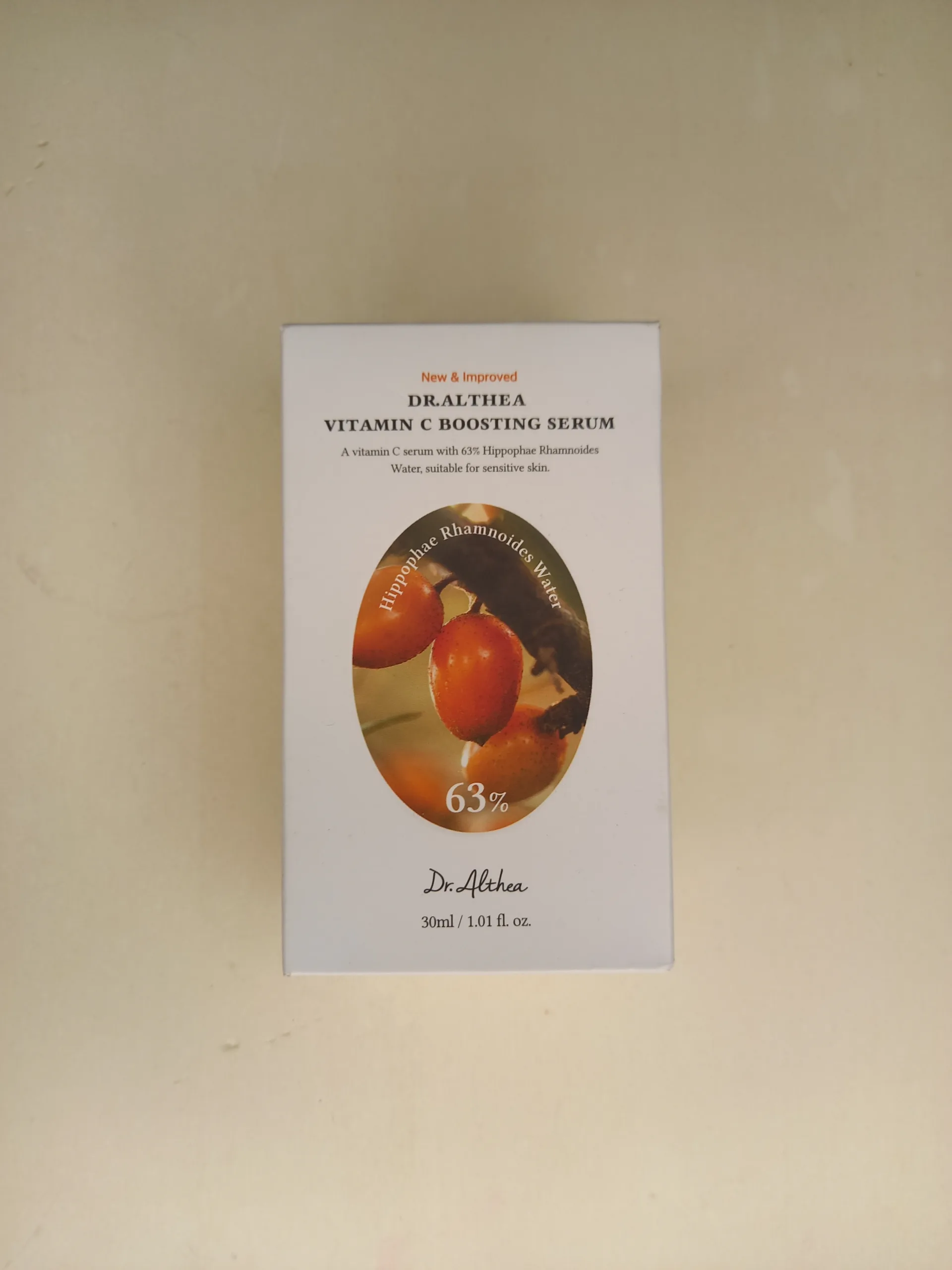 Dr. Alethea vitamin C boosting serum 63% Hippophae Rhamnoides Water for sensitive skin
